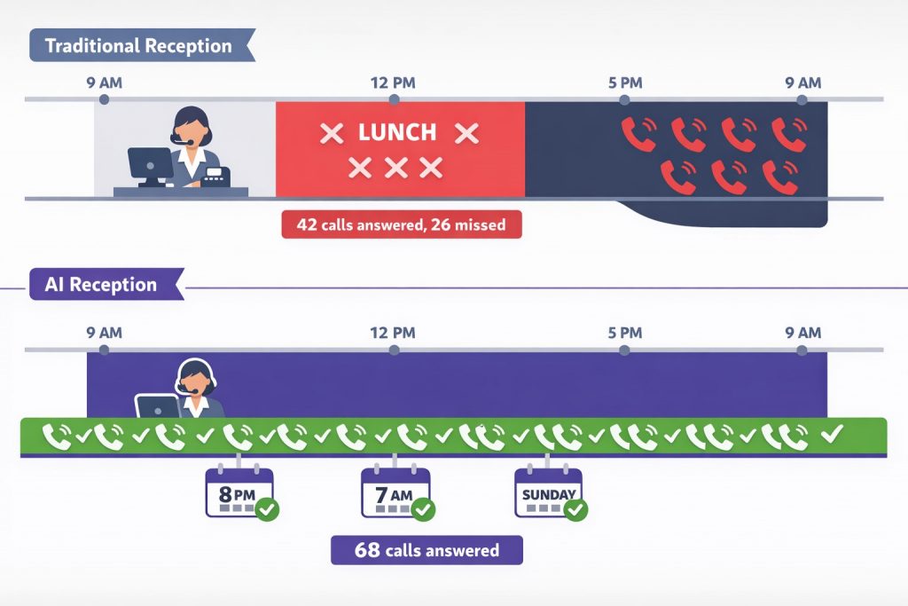 dental ai receptionist 24 hour call coverage comparison
