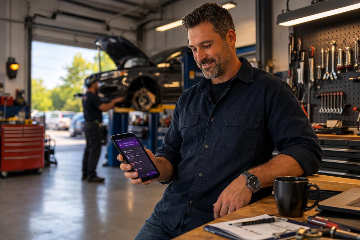 ai receptionist auto repair shop owner