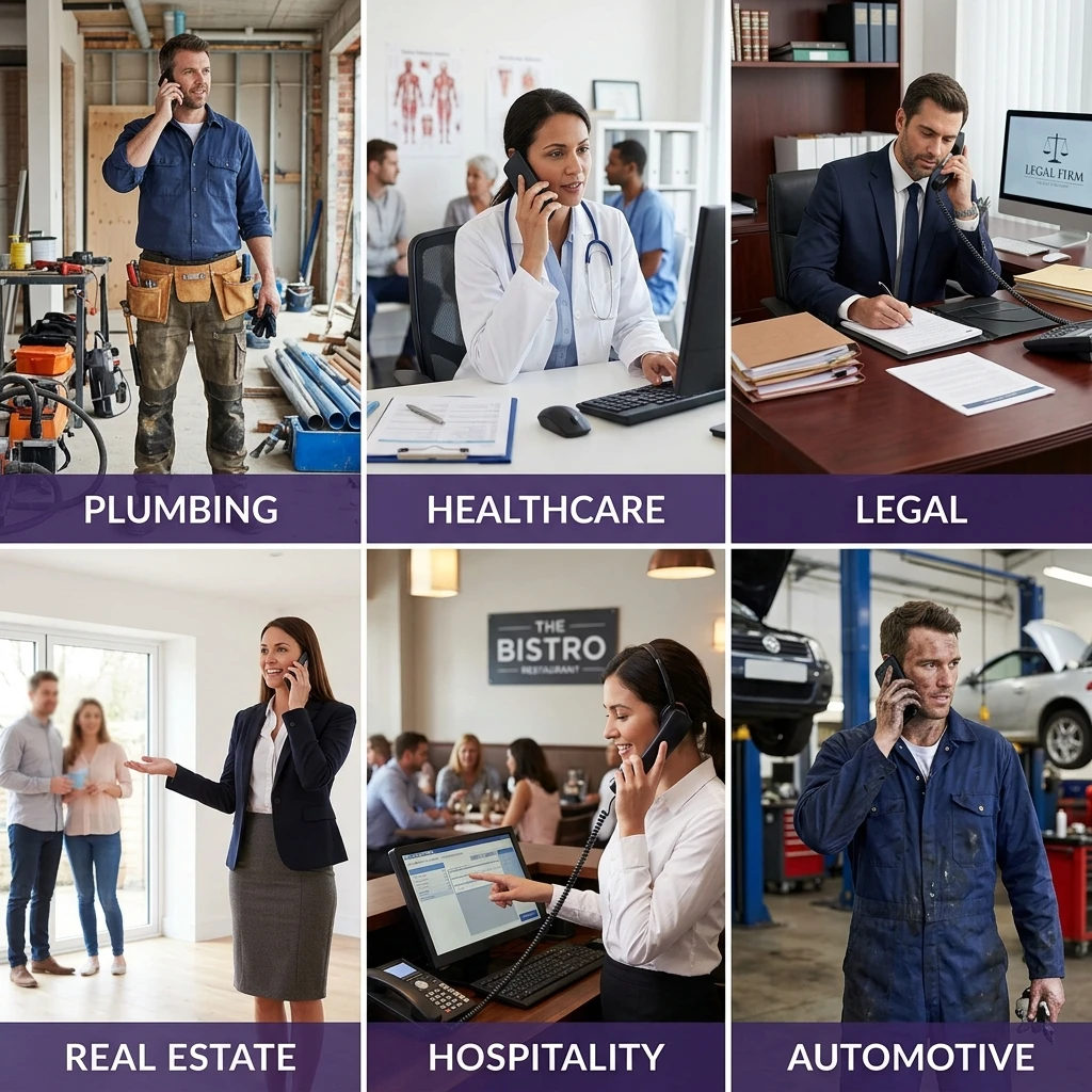 Industries that use AI answering services including healthcare and legal